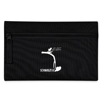 WItziger Spruch mit dickem Vogel für Übergewichtig - Federtasche - Schwarz - Vorne