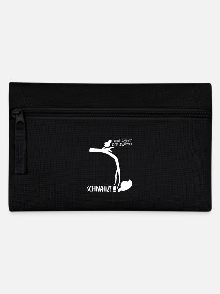 WItziger Spruch mit dickem Vogel für Übergewichtig - Federtasche - Schwarz