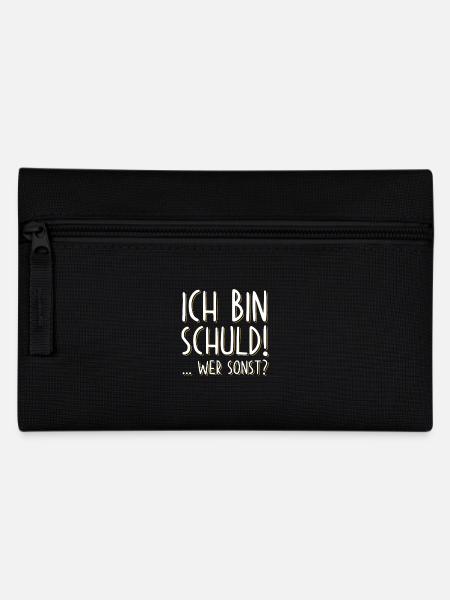 Ich bin Schuld Schuldig lustige sprüche - Federtasche - Schwarz