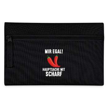 Mir egal Hauptsache scharf Chillis Chilli Chili - Federtasche - Schwarz - Vorne