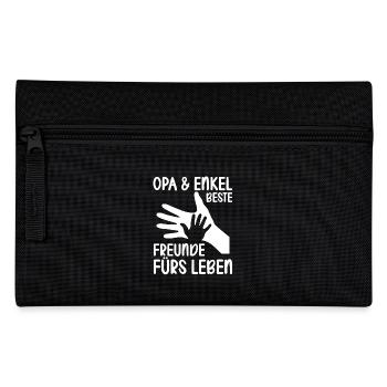 Opa und Enkel beste Freunde fürs Leben Opa Opi - Federtasche - Schwarz - Vorne