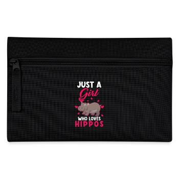 Hippos Hippopotamus Just a girl Hippos - Pencil Case - black - Front