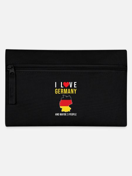 Ich liebe Deutschland Deutsch Flagge - Federtasche - Schwarz