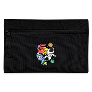 5th birthday astronaut 5 years boy gift - Pencil Case - black - Front