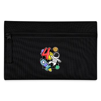 4th birthday astronaut 4 years boys gift - Pencil Case - black - Front
