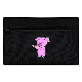 Pig plays flute - Pencil Case - black - Front