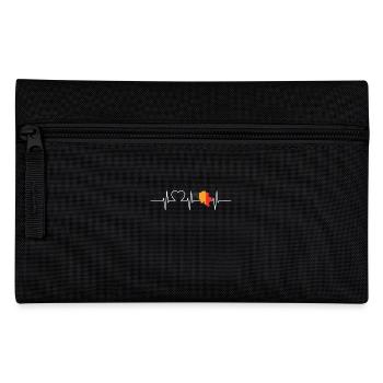 Belgium with heartbeat ECG Vintage Flag Belgium - Pencil Case - black - Front