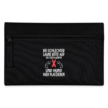 Bei schlechter Laune bitte auf Couch Hund hier - Federtasche - Schwarz - Vorne