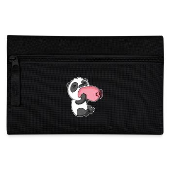 Panda with sausage - Pencil Case - black - Front