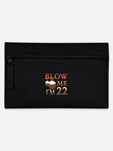 22nd birthday saying funny birthday present - Pencil Case - black