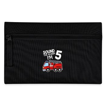 5. Anniversaire d’enfant - 5 ans - pompiers - Trousse - noir - Devant