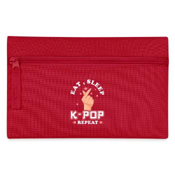 K-Pop Eat Sleep Kpop Repeat - Federtasche - Rot - Vorne