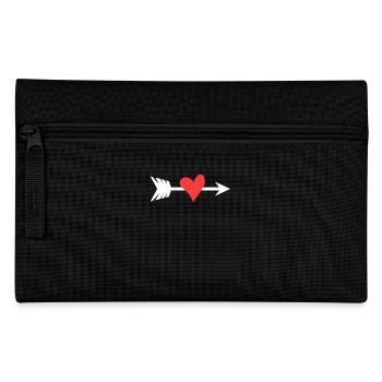 Herz Pfeil - Federtasche - Schwarz - Vorne