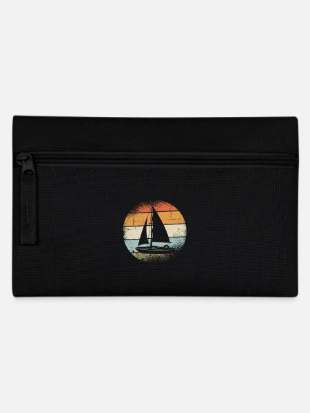 Segler Retro Sunset - Federtasche - Schwarz