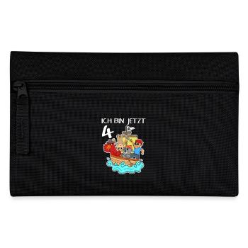 4. Geburtstag Geburtstagskind Piratenschiff - Federtasche - Schwarz - Vorne
