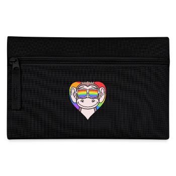 Cœur LGBT avec singe arc-en-ciel - Trousse - noir - Devant