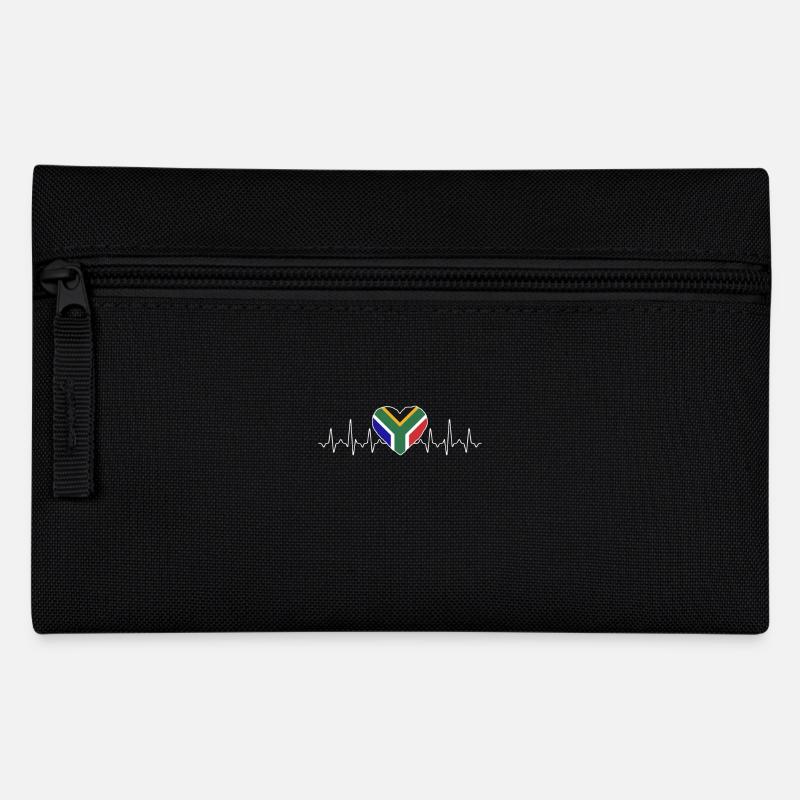 Südafrika Heartbeat Flagge - Federtasche - Schwarz