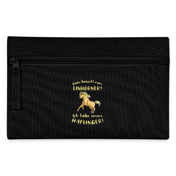 Haflingermotiv Pferde Haflinger Geschenkidee - Federtasche - Schwarz - Vorne