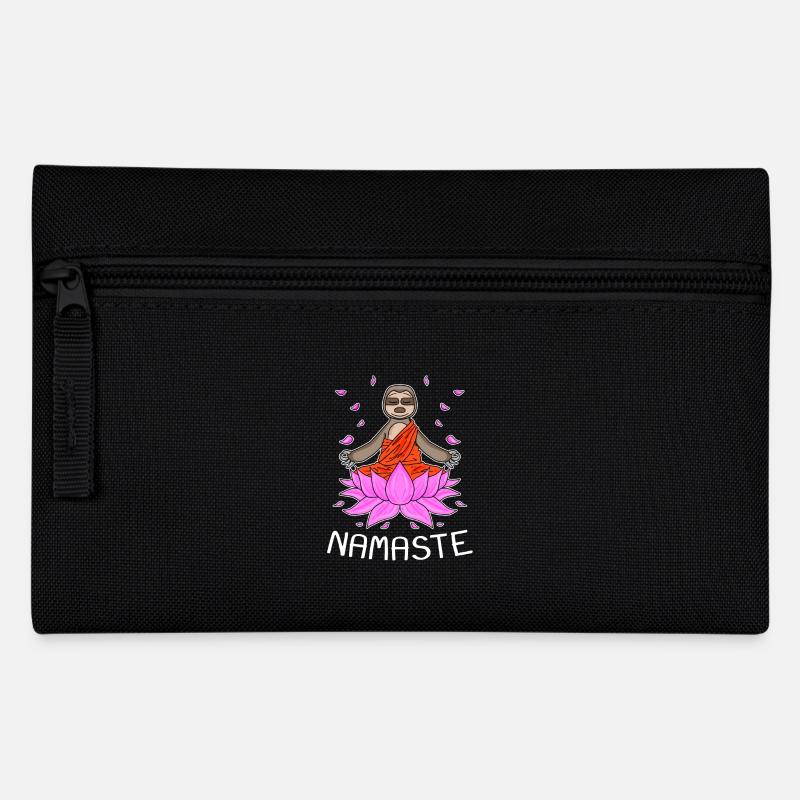 Yoga Namaste Faultier - Federtasche - Schwarz