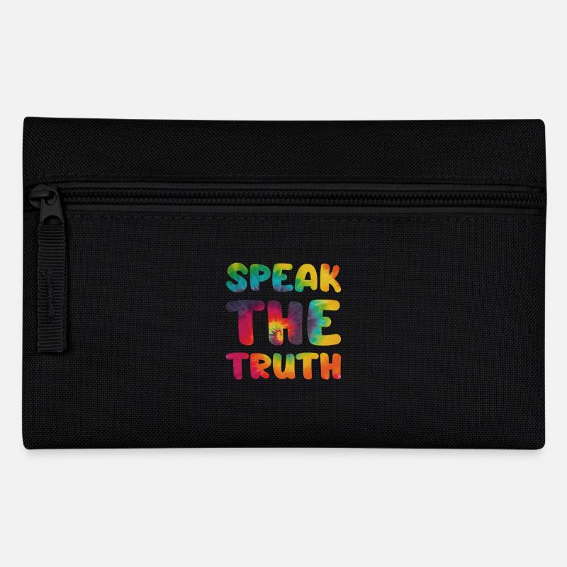Hippie Spruch Speak the truth - Federtasche - Schwarz