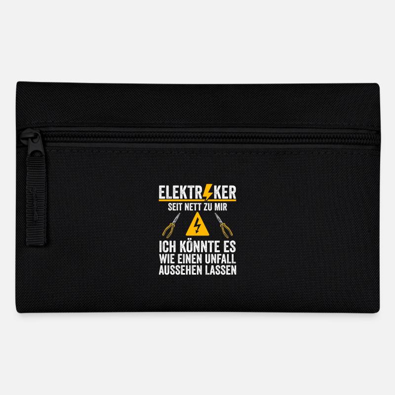 Elektriker Warnung Sei Nett Zu Mir Witziges Design - Federtasche - Schwarz