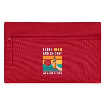 Cricket and Beer Retro Gift - Pencil Case - red - Front
