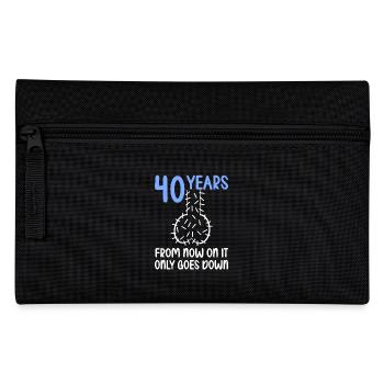 40 years of gravity it goes downhill 40 years 40. - Pencil Case - black - Front