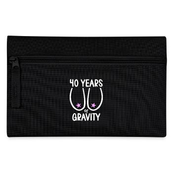 40 years of gravity it goes downhill 40 years 40. - Pencil Case - black - Front