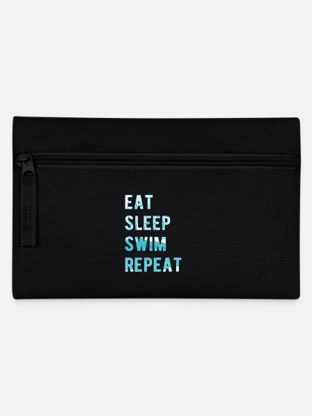 Schwimmen Design Eat sleep Swim Repeat - Federtasche - Schwarz