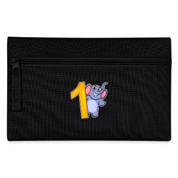 1st birthday - 1 year old - elephant motif - Pencil Case - black - Front