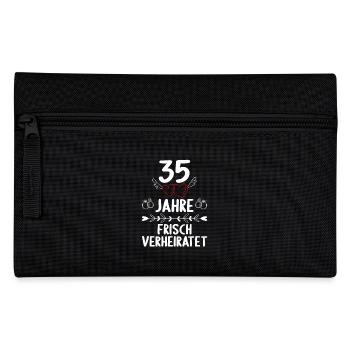 35 Jahre frisch verheiratet 35. Hochzeitstag - Federtasche - Schwarz - Vorne