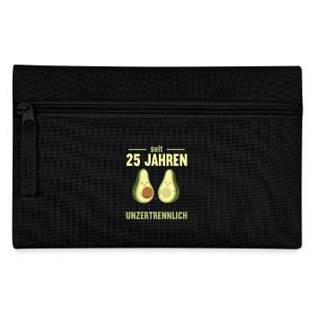 25 Jahre Silberhochzeit Avocado 25. Hochzeitstag - Federtasche - Schwarz - Vorne
