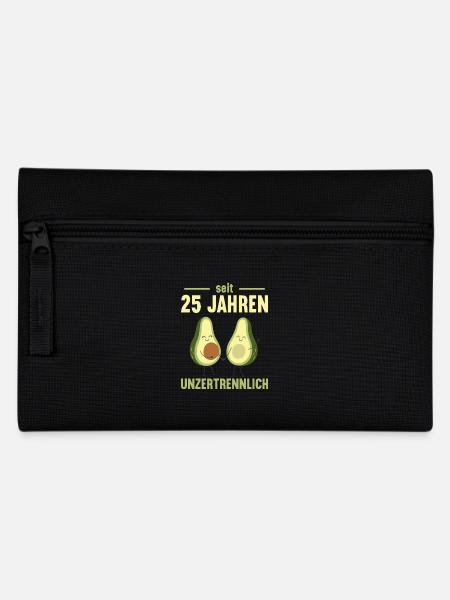 25 Jahre Silberhochzeit Avocado 25. Hochzeitstag - Federtasche - Schwarz