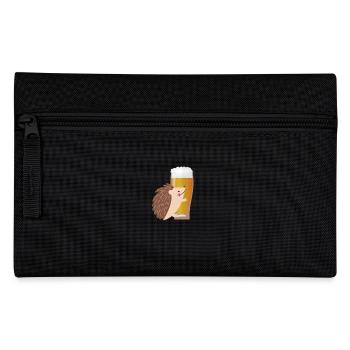 Beer gift with hedgehog - Pencil Case - black - Front