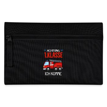 Einschulung 1 Klasse Feuerwehr Schulkind - Federtasche - Schwarz - Vorne