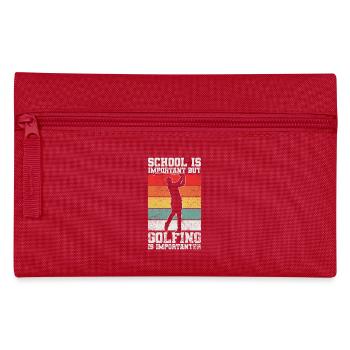 Golfer Golfspieler - Federtasche - Rot - Vorne