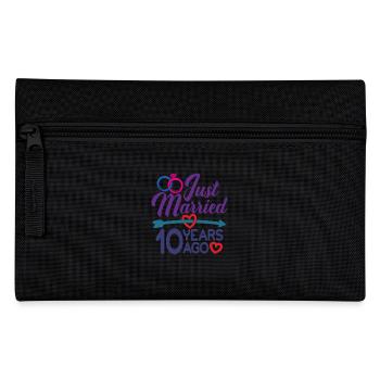 Gerade geheiratet vor 10 Jahren, 10. Hochzeitstag - Federtasche - Schwarz - Vorne