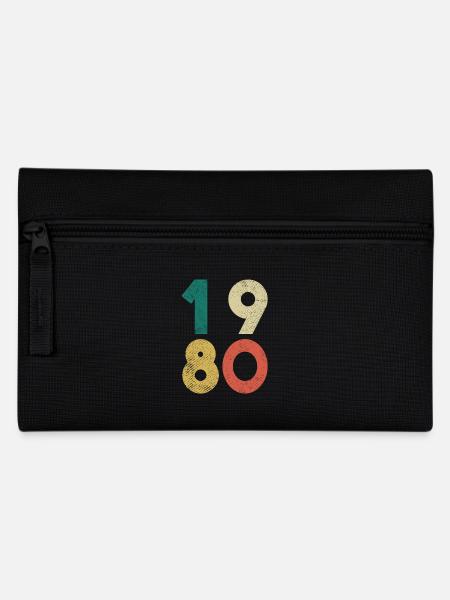 1980 Vintage Geburtstag Retro - Federtasche - Schwarz