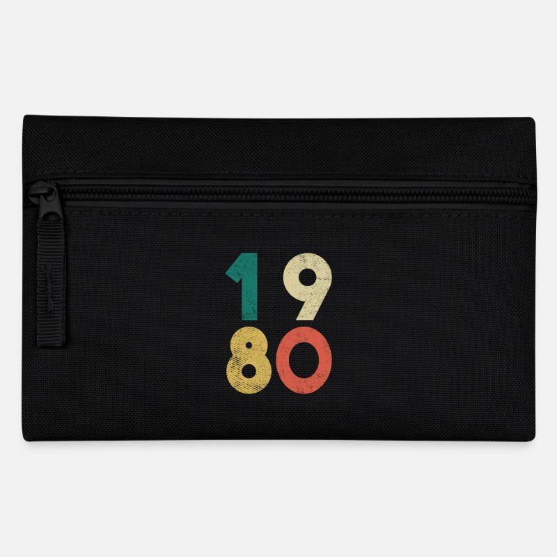 1980 Vintage Geburtstag Retro - Federtasche - Schwarz