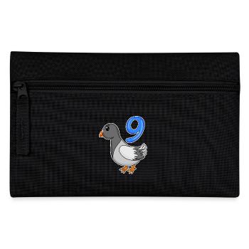 9 years old - 9th birthday - pigeon bird motif - Pencil Case - black - Front
