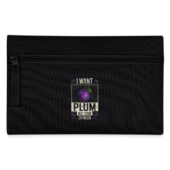 Plum saying funny - Pencil Case - black - Front