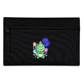 3 ans - Dinosaures - Cadeau de 3ème anniversaire - Trousse - noir - Devant