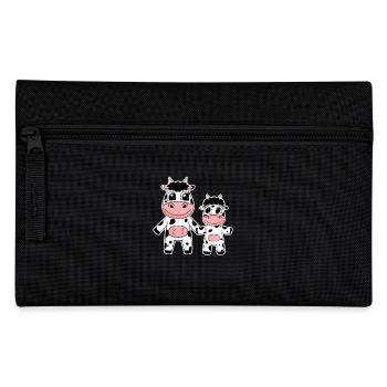 Cow Family - Cow with Baby - Cow Motif - Pencil Case - black - Front