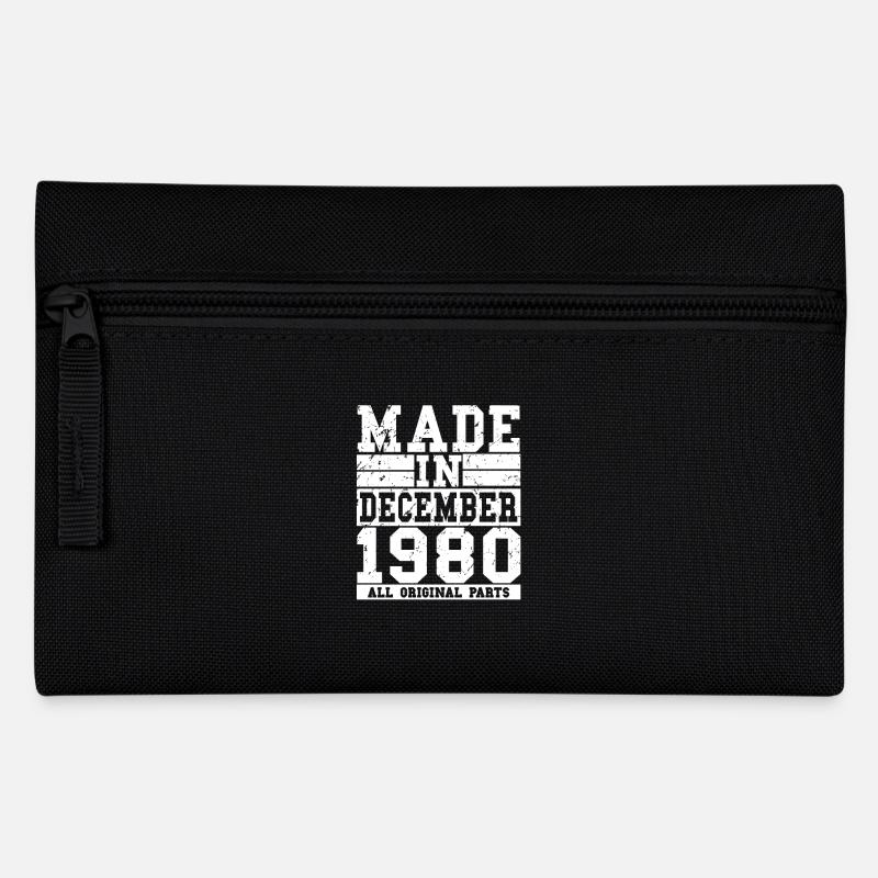 1980 Anniversaire Décembre Vintage Dicton - Trousse - noir