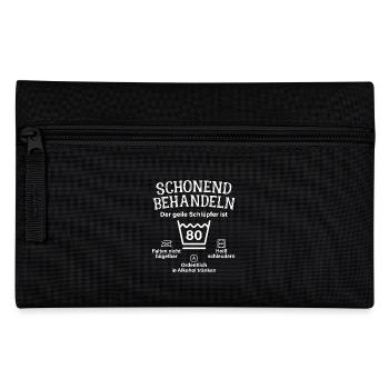 Schonend Behandeln Geiler Schlüpfer 80. Geburtstag - Federtasche - Schwarz - Vorne