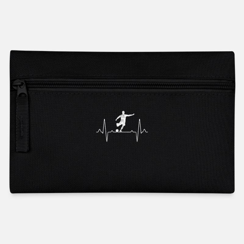 Fußball Fußballer Herzschlag - Federtasche - Schwarz