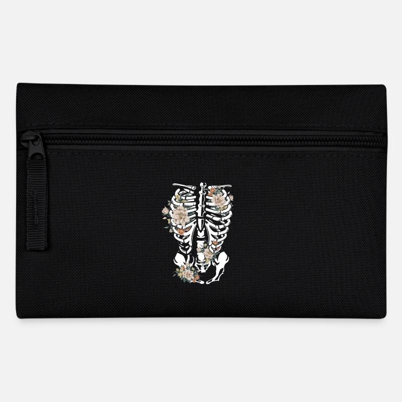 Gothic Blumen - Federtasche - Schwarz