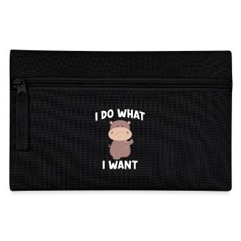 Nilpferd Spruch I do what I want - Federtasche - Schwarz - Vorne