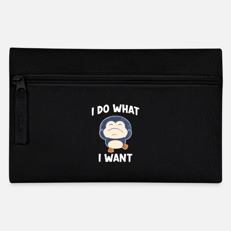 Pinguin Spruch I do what I want - Federtasche - Schwarz