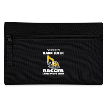 Bauarbeiter Bagger Baggerfahrer Spruch - Federtasche - Schwarz - Vorne